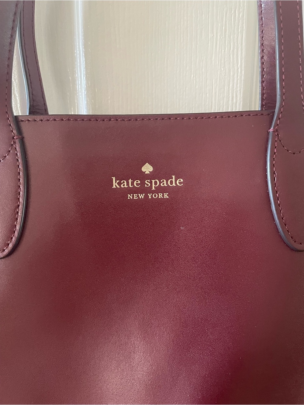 kate spade Burgundy Jana Tote with Gold Logo